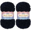 image:imageJubileeYarn Warm Fuzzies Soft Faux Fur Yarn  Polyester Bulky Weight  100gSkein  Dark Red  1 Skein02 Black