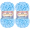 image:imageJubileeYarn Warm Fuzzies Soft Faux Fur Yarn  Polyester Bulky Weight  100gSkein  Dark Red  1 Skein03 Powder Blue