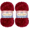 image:imageJubileeYarn Warm Fuzzies Soft Faux Fur Yarn  Polyester Bulky Weight  100gSkein  Dark Red  1 Skein06 Dark Red
