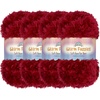 image:imageJubileeYarn Warm Fuzzies Soft Faux Fur Yarn  Polyester Bulky Weight  100gSkein  Dark Red  1 Skein06 Dark Red