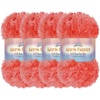 image:imageJubileeYarn Warm Fuzzies Soft Faux Fur Yarn  Polyester Bulky Weight  100gSkein  Dark Red  1 Skein56 Live Coral
