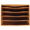 image:imageKinson Bamboo Desk Organizer Paper Files and Mail Sorter with Adjustable Dividers  Single Unit