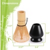 image:imageMatcha Tea Bamboo Whisk And Ceramic Rest 2 Piece Set  Black HolderBlack