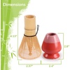 image:imageMatcha Tea Bamboo Whisk And Ceramic Rest 2 Piece Set  Black HolderCoral