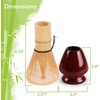 image:imageMatcha Tea Bamboo Whisk And Ceramic Rest 2 Piece Set  Black HolderDeep Red with Black