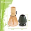 image:imageMatcha Tea Bamboo Whisk And Ceramic Rest 2 Piece Set  Black HolderGreen Floral