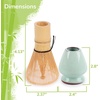 image:imageMatcha Tea Bamboo Whisk And Ceramic Rest 2 Piece Set  Black HolderLight Aqua
