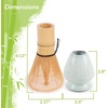 image:imageMatcha Tea Bamboo Whisk And Ceramic Rest 2 Piece Set  Black HolderLight Mist