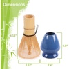 image:imageMatcha Tea Bamboo Whisk And Ceramic Rest 2 Piece Set  Black HolderMedium Blue