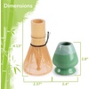 image:imageMatcha Tea Bamboo Whisk And Ceramic Rest 2 Piece Set  Black HolderMint Green