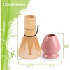 image:imageMatcha Tea Bamboo Whisk And Ceramic Rest 2 Piece Set  Black HolderPink
