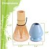 image:imageMatcha Tea Bamboo Whisk And Ceramic Rest 2 Piece Set  Black HolderShimmering Blue