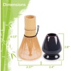 image:imageMatcha Tea Bamboo Whisk And Ceramic Rest 2 Piece Set  Black HolderTemmoku