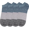 image:imageMens Bamboo Rayon Stripe Style Sports Superior Wicking Athletic Casual Ankle SocksBlue Grey Black