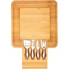 image:imageSarolta Homewares Bamboo Cheese amp Sushi Cutting Board and Platter with Brushed Stainless Steel Cutlery Set  Single SetNatural