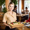 image:imageSarolta Homewares Bamboo Cheese amp Sushi Cutting Board and Platter with Brushed Stainless Steel Cutlery Set  Single SetNatural
