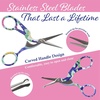 image:imageStork Bird Rounded Safety Tip Embroidery Craft Stainless Steel Crane Scissors  Red  2 PairsBlue