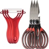 image:imageUltimate Value Scissor Set for Kitchen and Craft Set 1 Set 5 Scissors2pc Red Kitchen Scissors  Peeler