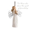 image:imageWillow Tree Angel of Friendship Ornament Sculpted HandPainted Figure  Angel Holding a Brown Dog Cream Dress and Wire Wings Gift of Friendship Cast from a Susan Lordi Original Carving