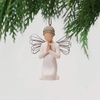 image:imageWillow Tree Angel of Prayer Ornament Sculpted HandPainted Figure  Kneeling Angel With Hands in Prayer Cream Dress and Wire Wings Gift of Faith Cast from a Susan Lordi Original Carving