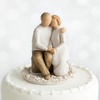 image:imageWillow Tree Anniversary Sculpted HandPainted Cake Topper  Cast from a Susan Lordi Original Carving Carved Flower Base LeadFree and FoodSafe Materials Sentiment on Enclosure CardAnniversary