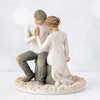image:imageWillow Tree Anniversary Sculpted HandPainted Cake Topper  Cast from a Susan Lordi Original Carving Carved Flower Base LeadFree and FoodSafe Materials Sentiment on Enclosure CardPromise