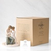 image:imageWillow Tree Anniversary Sculpted HandPainted Cake Topper  Cast from a Susan Lordi Original Carving Carved Flower Base LeadFree and FoodSafe Materials Sentiment on Enclosure CardPromise
