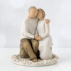 image:imageWillow Tree Anniversary Sculpted HandPainted Cake Topper  Cast from a Susan Lordi Original Carving Carved Flower Base LeadFree and FoodSafe Materials Sentiment on Enclosure CardAnniversary