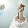 image:imageWillow Tree Anniversary Sculpted HandPainted Cake Topper  Cast from a Susan Lordi Original Carving Carved Flower Base LeadFree and FoodSafe Materials Sentiment on Enclosure CardTogether
