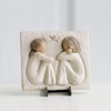 image:imageWillow Tree Friendship Forever True Forever Friends an Expression of Friendship and Sisterhood in Carved BasRelief Sculpted HandPainted Plaque  Sentiment on Enclosure Card Keyhole Hanger for Wall Display Cast from a Susan Lordi Original CarvingNatural