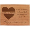 image:imageBambooMN  Custom Laser Engraved Anniversary Plaque  79 x 55 x 075  Heart Design  VerticalHeart  Horizontal