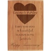 image:imageBambooMN  Custom Laser Engraved Anniversary Plaque  79 x 55 x 075  Heart Design  VerticalHeart  Vertical