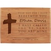 image:imageBambooMN  Custom Laser Engraved Baptism Plaque  79 x 55 x 075  Fear not I have Redeemed You  HorizontalFear Not  Large Cross