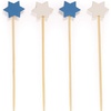 image:imageBambooMN  Holiday 6Point Star Bamboo Picks Skewers for Fruit Sandwiches Cocktails  59 15cm  Gold Silver  100pcsBlue  White