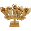 image:imageBambooMN 10 Inch Natural Bamboo Crescent Food Cone Display Tamaki Stand for Restaurants Catered Events Party or Buffets Holds up to 5 Cones  3 PiecesCrescent