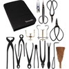 image:imageBambooMN 15 Piece Bonsai Master Tools Set with Case Shears Concave Cutter Knob Cutter Wire Cutter Bonsai Trimming Branch Bending Beginner Friendly  1 Set15Piece Bonsai Set