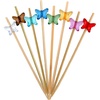 image:imageBambooMN 39 Decorative Acrylic Butterfly Bamboo Cocktail Fruit Sandwich Picks Skewers for Catered Events Holiday Restaurants or Buffets Party Supplies 300 PiecesAssorted 8 Colors