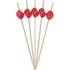 image:imageBambooMN 47 Decorative Dice Party End Bamboo Cocktail Fruit Sandwich Picks Skewers for Catered Events Holidays Restaurants or Buffets Party Supplies White 100 PiecesRed