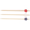 image:imageBambooMN 47 Premium Decorative Flower End Bamboo Cocktail Sandwich Fruit Drink Skewer Picks Assortment 97 100 Pieces