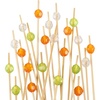 image:imageBambooMN 59 Decorative Diamond End Bamboo Cocktail Fruit Sandwich Hors Doeurves Picks Skewers for Catered Events Holidays Restaurants or Buffets Party Supplies 300 Pieces59 Assorted 3 Colors