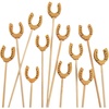 image:imageBambooMN 59 Decorative Lucky Horseshoe End Bamboo Cocktail Fruit Sandwich Picks Skewers for Catered Events Holidays Restaurants or Buffets Party Supplies 300 Pieces100
