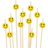 image:imageBambooMN 59 Decorative Yellow Smiley Smile Face Cocktail Sandwich Fruit Cupcake Bamboo Skewer Picks for Any Party 1000 Pieces1000