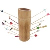 image:imageBambooMN 984 Bamboo Skewer Holder Food Display Stand Half Cut Skewers Stand w 20 Holes  Green  1 PieceAngle Cut Tube  Carbonized Brown
