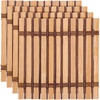 image:imageBambooMN Bamboo Slat Coasters  425 x 425  Black  12 CoastersDark Tan  Slat