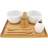image:imageBambooMN Brand  Matcha Bowl Set Includes 2 Bowls Tea Whisk Rest Large Tray 2 Teaspoons and Chasaku  1 Set  Mint GreenWhite