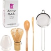 image:imageBambooMN Brand  Matcha Green Tea Whisk Set  Black  5Piece Set  Bamboo Tea AccessoriesWhite