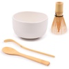 image:imageBambooMN Brand  Matcha Green Tea Whisk Set  Whisk  Scoop  Tea Spoon  Soft Light Green BowlWhite  Set