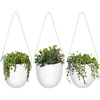 image:imageBambooMN Ceramic Succulent Pots  4 Pots  Bucket Shape  with Rope  White  34 Long1