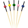 image:imageBambooMN Decorative Ball End Cocktail Fruit Sandwich Picks Skewers for Catered Events Holidays Restaurants or Buffets Party Supplies  275 Assorted 1000 Pieces5 Color Assortment
