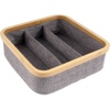 image:imageBambooMN Dresser Drawer Organizer Bamboo  3 Cells  GrayGray